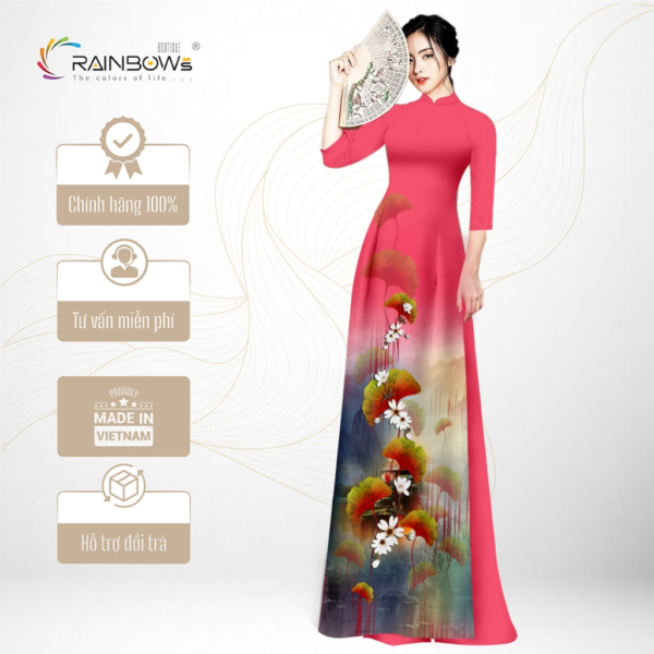 Vải Lụa Mã Não Bảo Anh In 3D Cao Cấp, Họa Tiết Hoa Sống Động - AD138-MTAD308