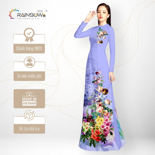 Vải Lụa Mã Não Bảo Anh In 3D Cao Cấp, Họa Tiết Vườn Hoa Rực Rỡ - AD152-NNA02 - Hình ảnh 7