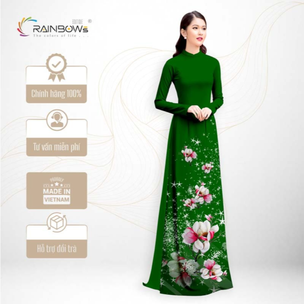 Vải Lụa Mã Não Bảo Anh Cao Cấp, Họa Tiết Sắc Hoa Xinh Yêu - AD186-HHAD035 - Hình ảnh 2