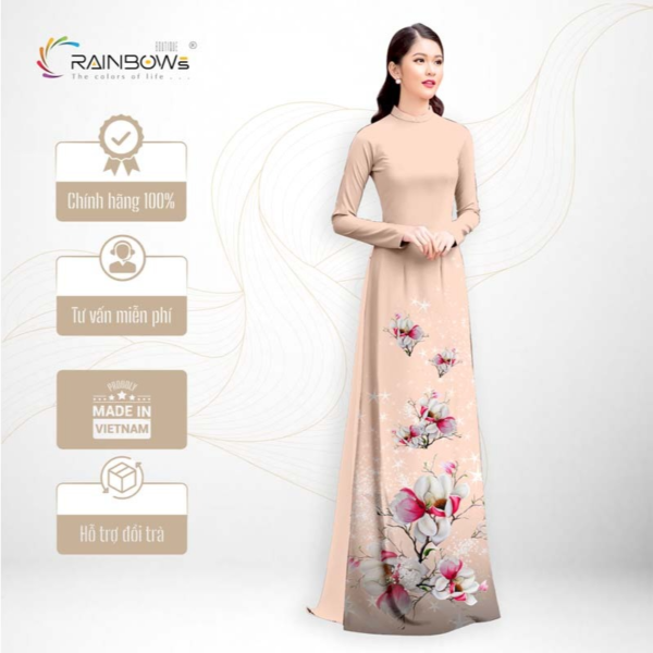Vải Lụa Mã Não Bảo Anh Cao Cấp, Họa Tiết Sắc Hoa Xinh Yêu - AD186-HHAD035