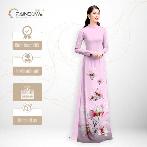Vải Lụa Mã Não Bảo Anh Cao Cấp, Họa Tiết Sắc Hoa Xinh Yêu - AD186-HHAD035 - Hình ảnh 7
