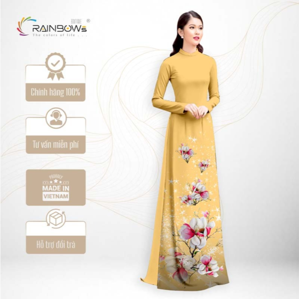 Vải Lụa Mã Não Bảo Anh Cao Cấp, Họa Tiết Sắc Hoa Xinh Yêu - AD186-HHAD035 - Hình ảnh 5