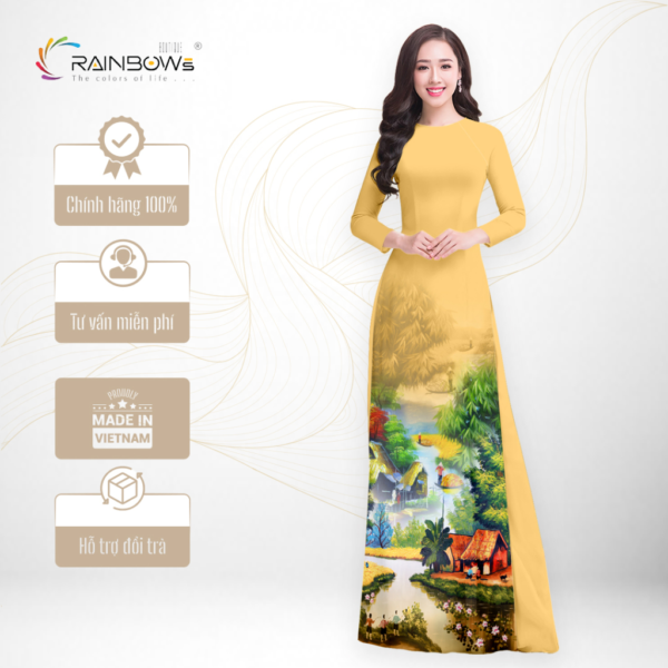 Vải Mã Não Bảo Anh Cao Cấp, Họa Tiết Phong Cảnh Đẹp - AD84-NNA103 - Hình ảnh 4